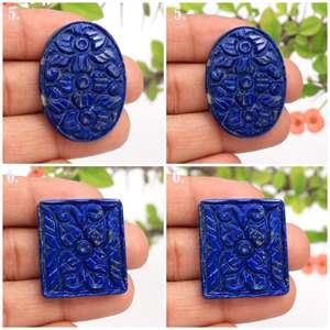 Pierres précieuses naturelles lapis lazuli, cabochon, cameo sculpté, pierres précieuses, animaux, lot de sculpté, vente en gros - Product Image 5