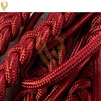 Cordon en macramé enduit avec logo personnalisé, haute qualité, 220g, 100% nylon élastique, prix de gros, cordons d'épaule, uniformes, sacs, fil doré