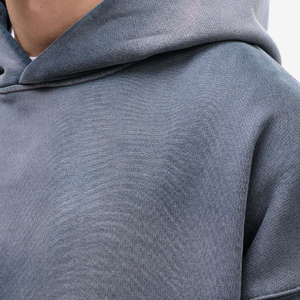 Nuevo diseño más vendido invierno hombres Sun Fade sudaderas con capucha serigrafía lavado de gran tamaño logotipo personalizado venta al por mayor ropa de calle Sudadera con capucha - Product Image 6