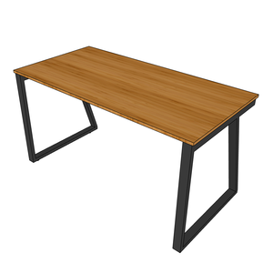 BFTB2005 Minimalist Design Trapez Bamboo II <b>Desk</b> 140x70cm with Assembled Metal Legs - Product Image 6