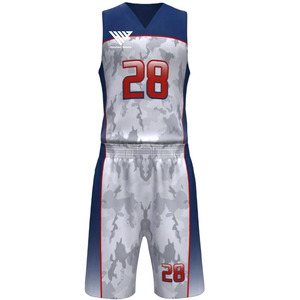 Ensemble de maillots de basket-ball pour hommes en tissu doux respirant et confortable, logo personnalisé, uniforme de basket-ball professionnel - Product Image 1