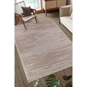 พรมปูพื้นเน็ตไลน์ โฮมดีโป รุ่นเบจ คิลิม แฟลตวีฟ โดกุ DH007 ผลิตจากเส้นใยสังเคราะห์ที่ทนทาน เหมาะสำหรับห้องนอน ห้องทำงาน และห้องเด็ก - Product Image 1