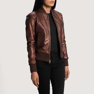 Veste solide pour femmes Conception OEM Logo Vestes Unique Vente Chaude Conception Femmes Veste En Cuir - Product Image 2