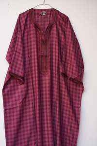 Thobe marocain à carreaux pour homme, Gandora respirante à manches courtes, Caftan arabe islamique, Robe de détente d'été - Product Image 5