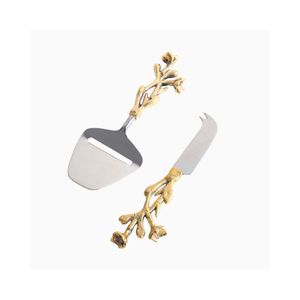 Ensemble de trancheur de fromage en acier inoxydable plaqué argent avec un manche en bois épais unique, trancheur de fromage moderne pour la maison de mariage - Product Image 5
