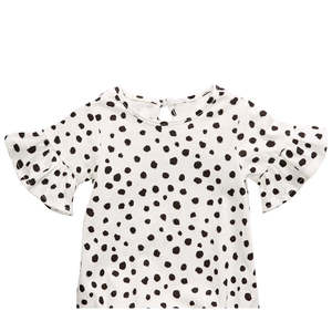 First Impressions Body blanco con estampado de guepardo para niñas pequeñas, de algodón, con mangas acampanadas, talla 3-6M - Product Image 3