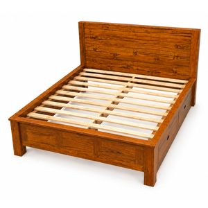 TropicaTeak Cadre de lit de rangement en teck massif artisanal, style ferme moderne, avec tiroirs de qualité supérieure, pour chambres et hôtels, vente en gros B2B - Product Image 4