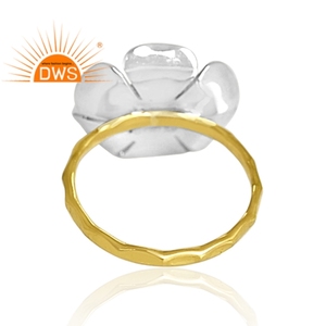 Último diseño hecho a mano de plata fina diseño floral anillo apilable Demi fabricante de joyería fina - Product Image 2