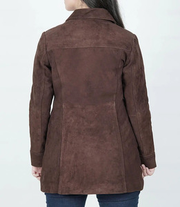 Ventes en gros de manteaux en cuir véritable pour femmes, mi-longs, personnalisables, respirants, ajustables, de haute qualité, vêtements d'extérieur tendance - Product Image 6