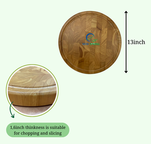 Planche à découper en bambou Vietnam End Grain-Poignée et rainures intégrées pour couper et servir - Product Image 5