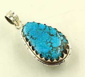 Pendentif en turquoise de style vintage en argent sterling 925 fait à la main, 5 centimètres, pendentifs fins, breloques, anniversaire pour femmes, micro-insert - Product Image 2