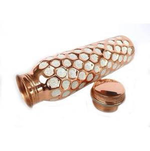 100% Pure & Handmade Hammered Copper <b>Water</b> <b>Bottles</b> with Hand Painted Color Leakproof Pure Copper <b>Water</b> <b>Bottle</b> - Product Image 4