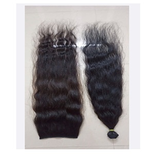 Extensiones de Cabello Humano Rizado Indio Virgen de Doble Trama, de un Solo Donante, Remy, Cutícula Alineada, Provenientes de Templo, Sin Procesar, 12A - Product Image 1