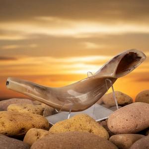 เขาแกะธรรมชาติขัดเงา ชอฟาร์ ของตกแต่งบ้านทางศาสนา เป็นมิตรกับสิ่งแวดล้อม คุณภาพสูง - Product Image 1