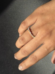 Anillo de diamantes de oro amarillo de 14K y 18K con diamantes cultivados en laboratorio, corte redondo y marquesa, banda de eternidad para mujer, joyería fina, regalo de boda - Product Image 1