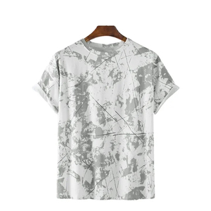 เสื้อยืดโอเวอร์ไซส์คอกลมแขนสั้นผ้าฝ้ายสำหรับผู้ชายใส่หน้าร้อน ODM เสื้อยืดผ้าฝ้าย 100% ทรงหลวมสำหรับผู้ชาย - Product Image 1
