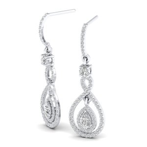 Pendientes Largos Colgantes de Oro Sólido de 14K y 18K con Moissanita de Corte Pera de 1.13 Quilates, Joyería Fina de Lujo para Mujer, REYES Sparkling - Product Image 3