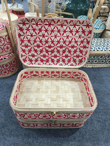 Panier suspendu en bambou 100% naturel, décoration murale intérieure et extérieure, paniers suspendus pour la décoration de la maison - Product Image 3