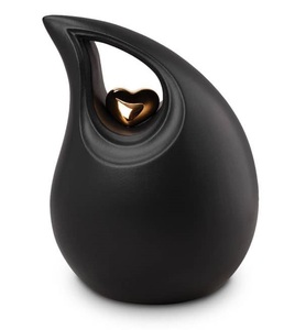 Urna de cremación de latón de estilo moderno Diseño único de lágrima con acabado de esmalte rojo Cenizas de mascotas de excelente calidad Uso funerario conmemorativo - Product Image 3