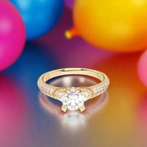 1.58 Carat E-F/VSS-VS Quality Moissanite Round Diamond Engagement <b>Ring</b> Prong <b>Set</b> in <b>Sterling</b> <b>Silver</b> for Women - Product Image 4