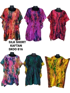 ชุดโอคาฟตันสไตล์โบฮีเมียน ผ้าไหมแท้ 100% ดีไซน์เนอร์ ผลิตภัณฑ์ลำลอง เป็นมิตรกับสิ่งแวดล้อม ระบายอากาศได้ดี ทันสมัย ความยาวมินิ ผ้าคุณภาพสูงสำหรับส่งออก - Product Image 2