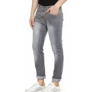 Pantalon en jean coupe ajustée personnalisé pour hommes haut élastique à la mode style décontracté tissu de coton léger motif droit-pour l'entraînement XL - Product Image 3