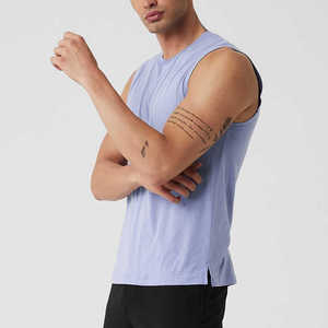 Wholesale Rabixo Sports Men's Sleeveless Polyester/Cotton Gym <b>Stringer</b> <b>Vest</b> OEM Logo Custom Solid Plus Size Crew Neck - Product Image 2
