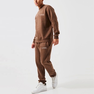 Conjunto de Sudadera con capucha Lisa Unisex personalizada de fabricante de ropa, ropa de calle, jersey de peso pesado, Sudadera con capucha, pantalones de chándal apilados, chándal para hombre - Product Image 1