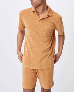 Conjuntos de prendas de vestir exteriores de verano para hombre 100% algodón de 2 piezas al por mayor, ropa de calle informal, tops y pantalones cortos 2026 - Product Image 4