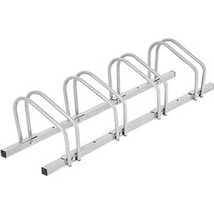 Support de stationnement pour vélos en acier inoxydable à montage au sol, décalé, pour 2 vélos, solution de rangement sécurisée et gain de place pour les garages - Product Image 6