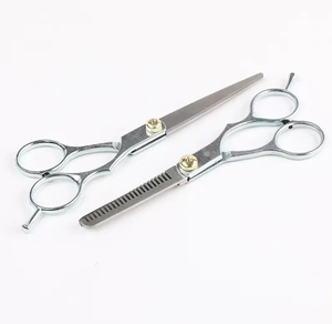 Cuchillas de adelgazamiento de dientes dobles de acero 440C, tijeras de adelgazamiento de pelo de salón profesional, tijeras negras de corte de pelo de salón - Product Image 2