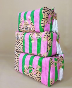 Cotton Quilted Block Printed Wash <b>Bag</b> Gift Handmade Toiletry <b>Bag</b> Cosmetic <b>Bag</b> Block Print Travel Accessory Holiday travelling - Product Image 3