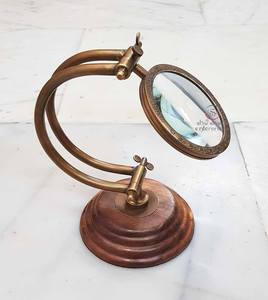Loupe marine en laiton antique avec socle en bois Loupe marine nautique de style vintage Loupe vintage antique - Product Image 2