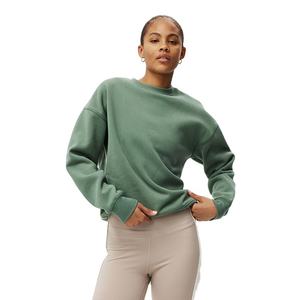 Haute qualité tricoté avant goutte épaule femmes Slim Fit cou hivers lourds porter coton polaire à manches longues sweats - Product Image 3