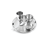 Styles Forme Ronde En Acier Inoxydable Assiettes Restaurant Maison Dîner Vaisselle Assiette De Service À La Main vente chaude