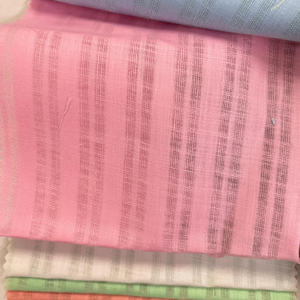 Tissu en lin et coton mélangé de haute qualité à rayures linéaires |   Tissu de chemiserie élégant pour l'exportation internationale - Product Image 1