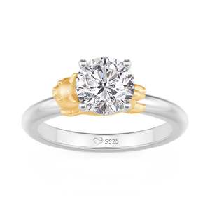 Jeulia Hug Me Cute Cat <b>Ring</b>-Resizable Gemstone <b>Ring</b> with Round Cut Stone Trendy Anniversary Jewelry - Product Image 2