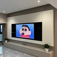 Meuble TV sur pied design moderne, buffet de luxe avec plateau en marbre, ensemble meuble TV et table basse pour salon