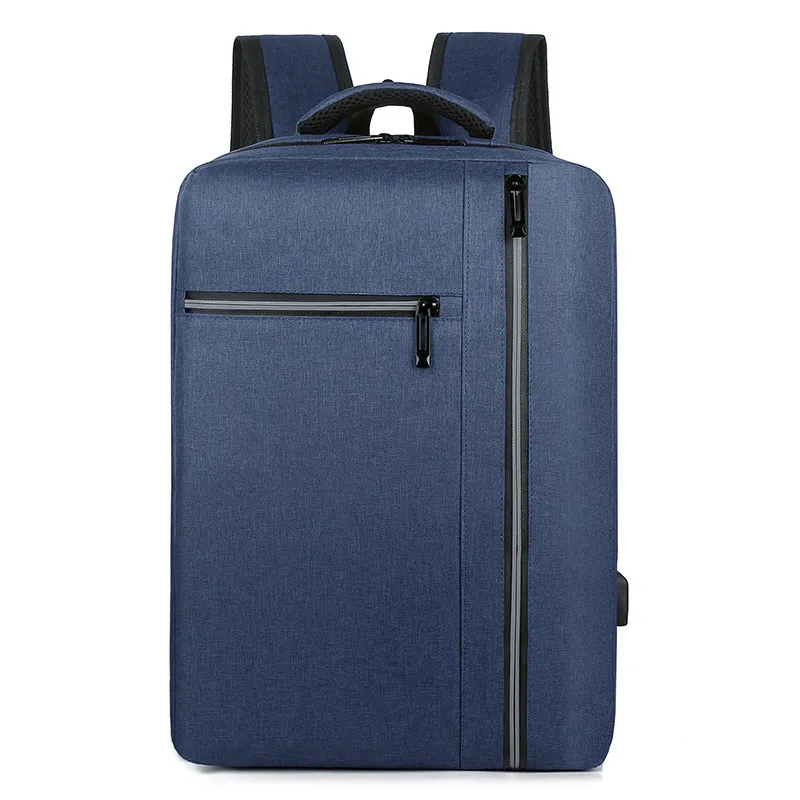 Tas komputer bisnis laptop kain Oxford untuk pria, tas ransel perjalanan kapasitas besar, tas USB isi ulang daya