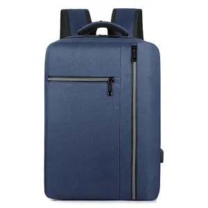Erkek Oxford kumaş dizüstü iş bilgisayar çantası büyük kapasiteli seyahat sırt çantası şarj edilebilir USB çanta
