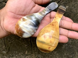 Elegant Sophisticated Biodegradable Compostable Cow Horn <b>Spoons</b> Disposable Cutlery Set for Party Dessert Coffee <b>Ice</b> <b>Cream</b> - Product Image 3