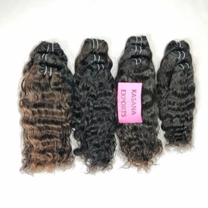 100% naturel non transformé cheveux indiens vague profonde cuticule aligné faisceau vendeurs en gros pour les extensions de cheveux humains - Product Image 1