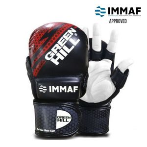 Guantes de Sparring MMA GREEN HILL Aprobados por la IMMAF, de Cuero PU Rojo, Tallas 10oz 12oz 16oz, con Cordones en la Muñeca, Equipo de Boxeo - Product Image 4