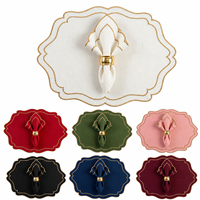 Ensemble de sets de table et de serviettes brodés Saultlink Royale pour mariages, hôtels, vente en gros OEM
