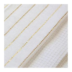 2023 nouveau Deluxe doré Zari lignes tricoté coton lin épais somptueux coussin haut cuisine serviette ensemble parfait pour les fêtes de mariage - Product Image 1