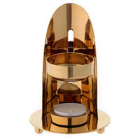 Recién llegado, quemador de incienso con acabado de oro y Metal, ambientador de aire para dormitorio y mesa de oficina, quemador de incienso con luz en T de acero inoxidable