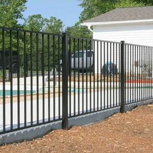 Metal Tubular Fence Panels With Posts Garden Picket Perimeter Safety Fence For Swimming Pool Fencing