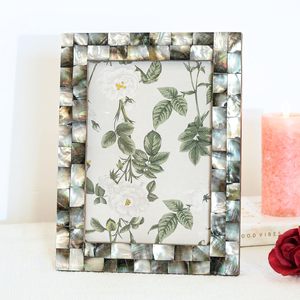 Handcrafted Mother of Pearl Wooden Photo <b>Frame</b> Elegant <b>Picture</b> <b>Frame</b> with Pearlescent Flash <b>for</b> Home Decor and Gifting - Product Image 3