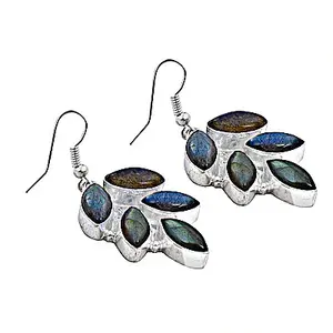 Boucles d'oreilles pendantes en labradorite plaquées or charmantes pour femmes - Product Image 3