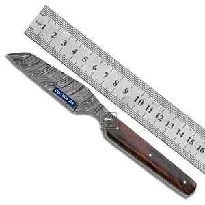 Couteau de chasse personnalisable fait main DD-DAM-358 lame en acier damas avec manche en palissandre exotique et étui en cuir gaufré - Product Image 2